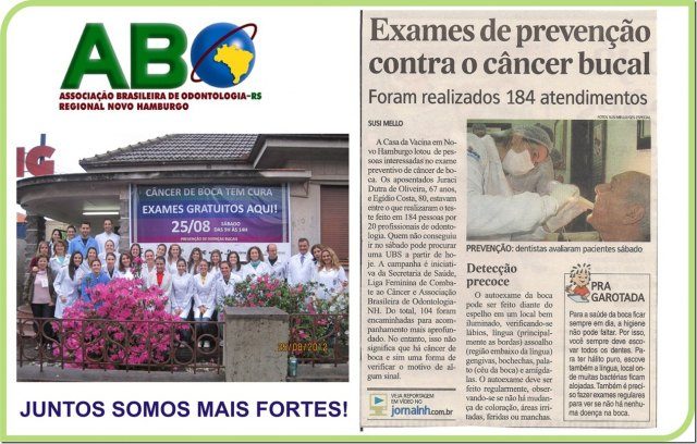 ABO-NH PARTICIPA DA CAMPANHA DE PREVENÇÃO AO CÂNCER DE BOCA